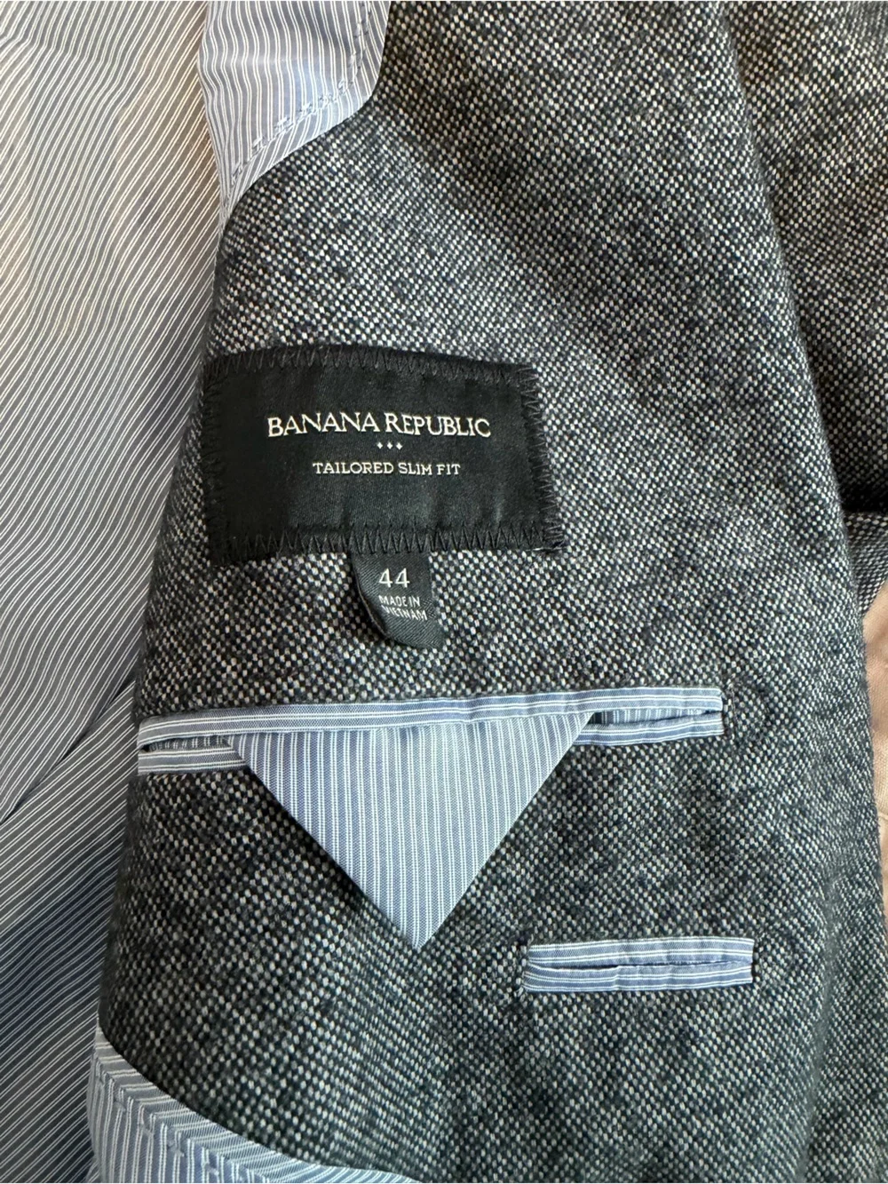 Banana Republic Heather Gray Textured Sport Coat